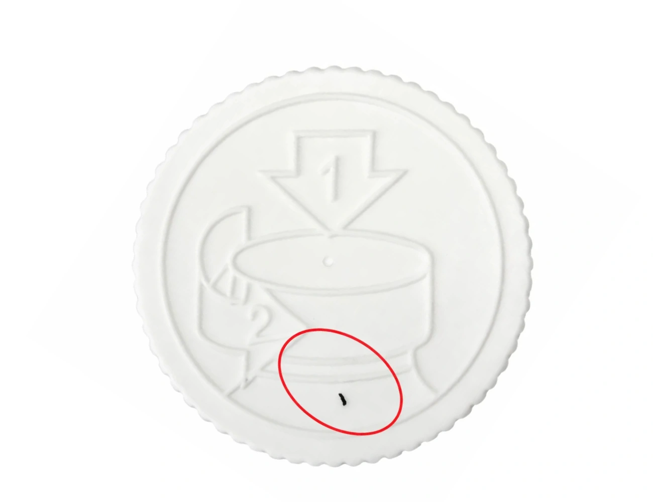 Black Spot defect on pharmaceutical cap — CIS-XL inspection