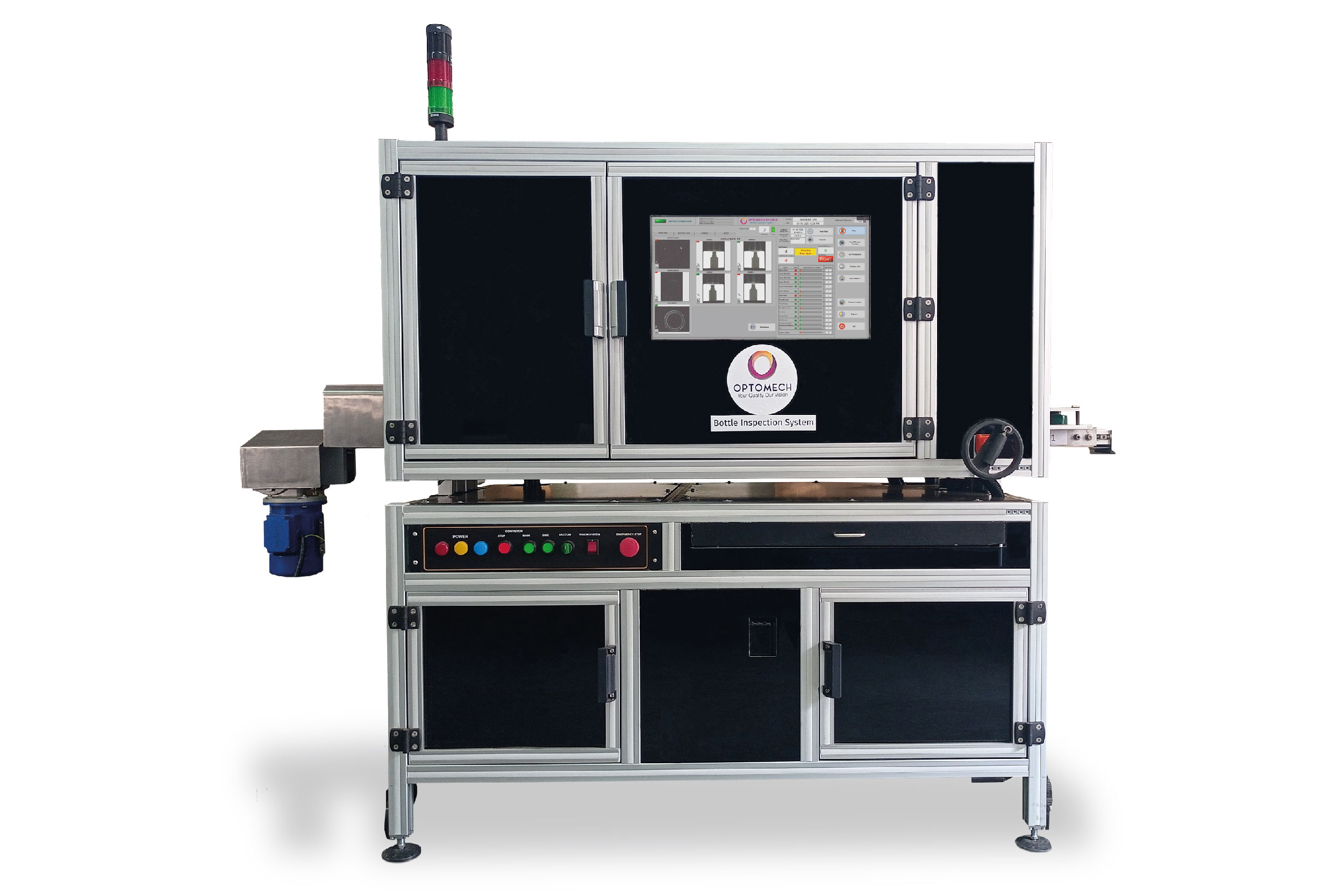 Optomech BIS-EDB variant — specialist inspection for eye-dropper and small-neck bottles