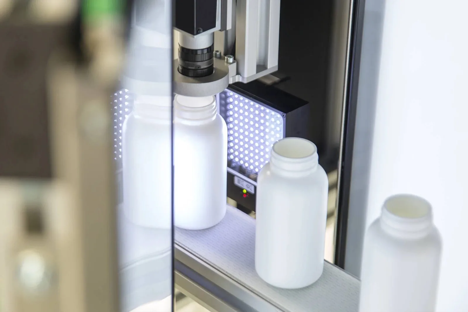 Inside view of Optomech Bottle Inspection System