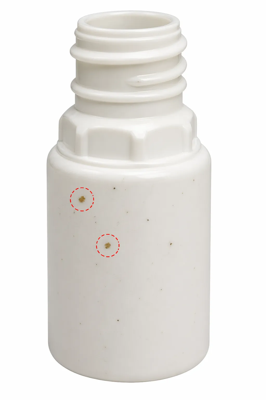 Contamination inside eye dropper bottle — detected by BIS-EDB inside camera
