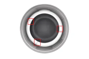 Cut or nick defect on bottle sealing surface — sealing ring damage detected by BIS-SC