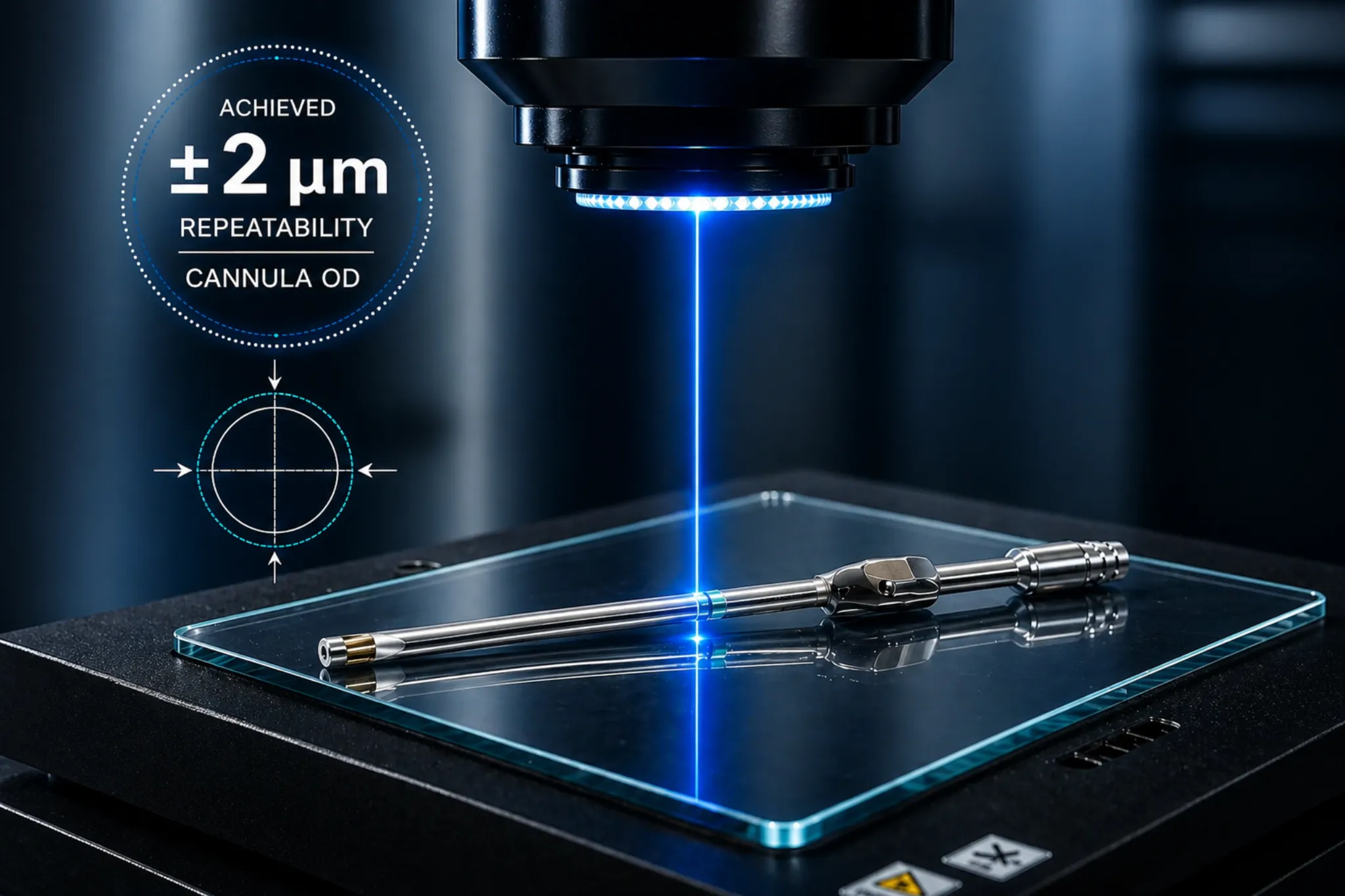 Medical device cannula inspection with VMM CNC-HD