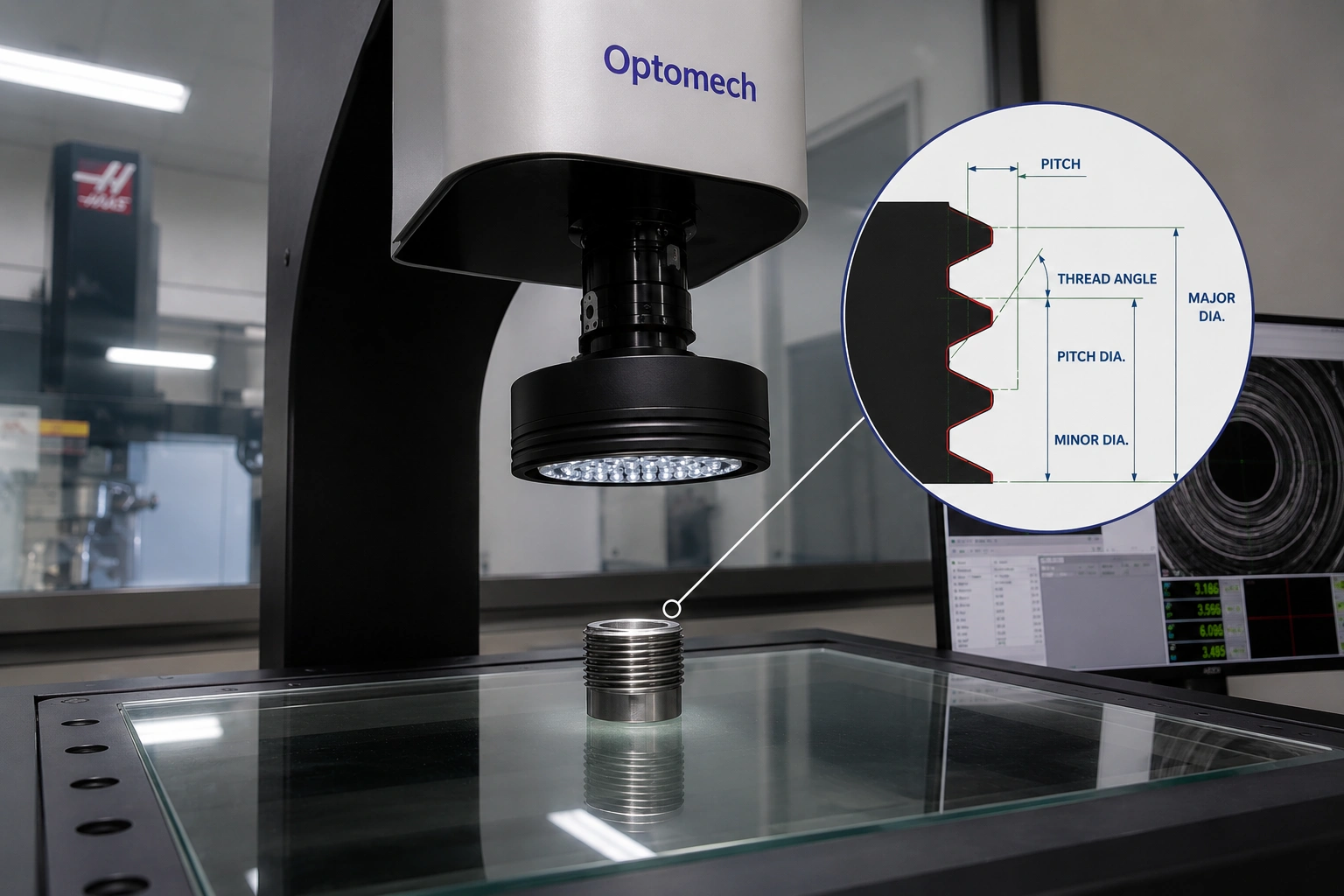 Optical thread profile inspection beyond go no-go gauges