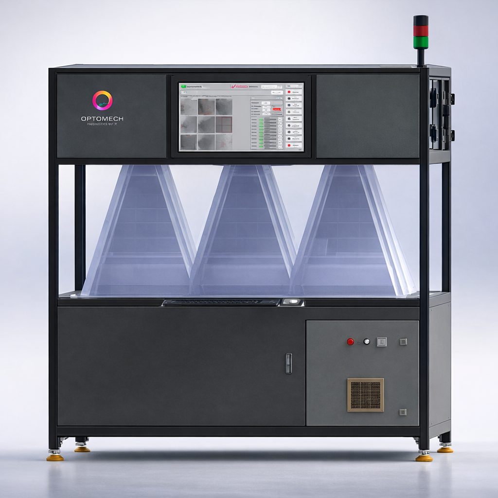 Optomech PBIS — Polybag Inspection System for pharmaceutical bulk drug packaging