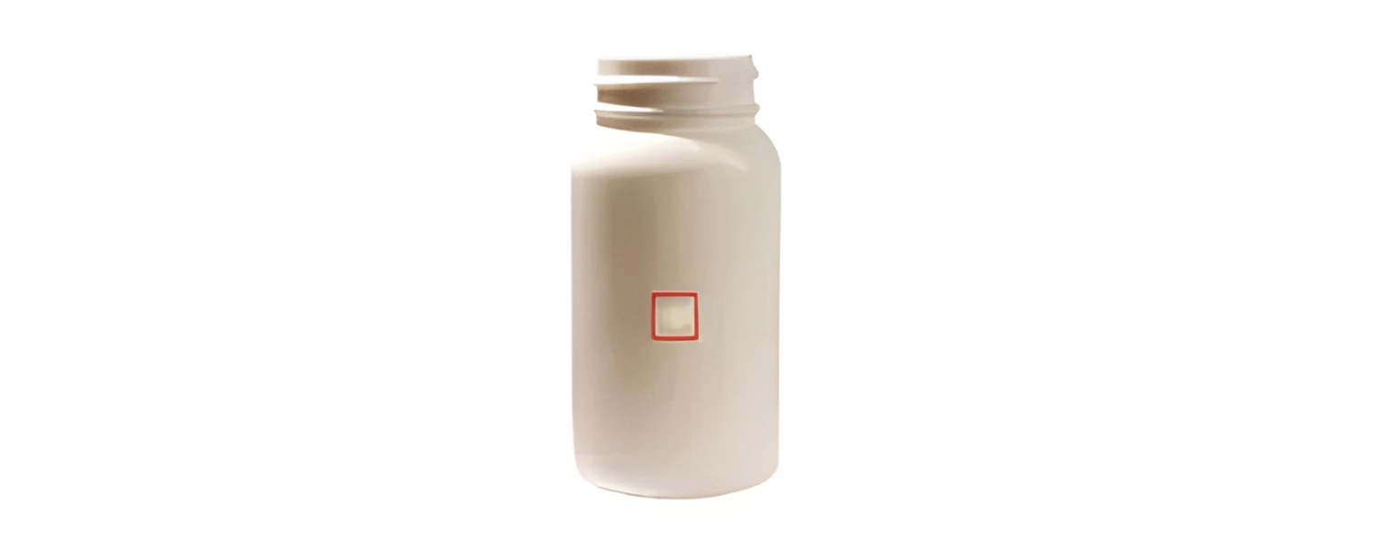 Spot defect on bottle base — detected by BIS base inspection camera